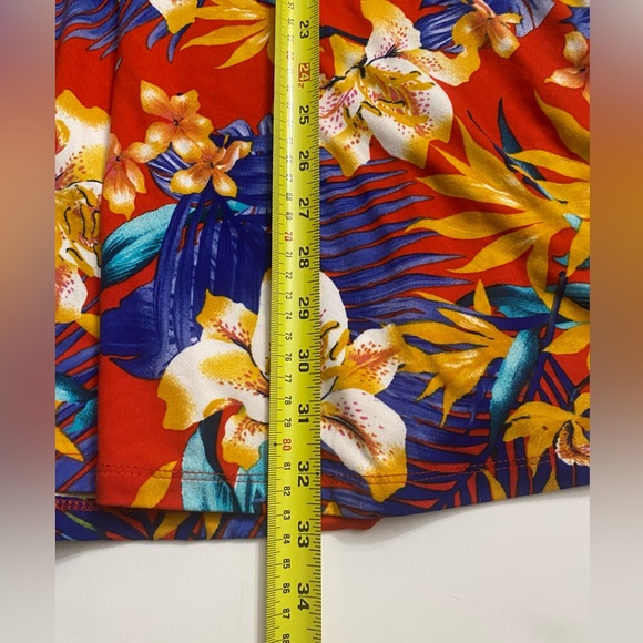 Bobbie Brooks Women’s Large Red Floral Hawaiian Skater A-line Dress Soft - Picture 7 of 11